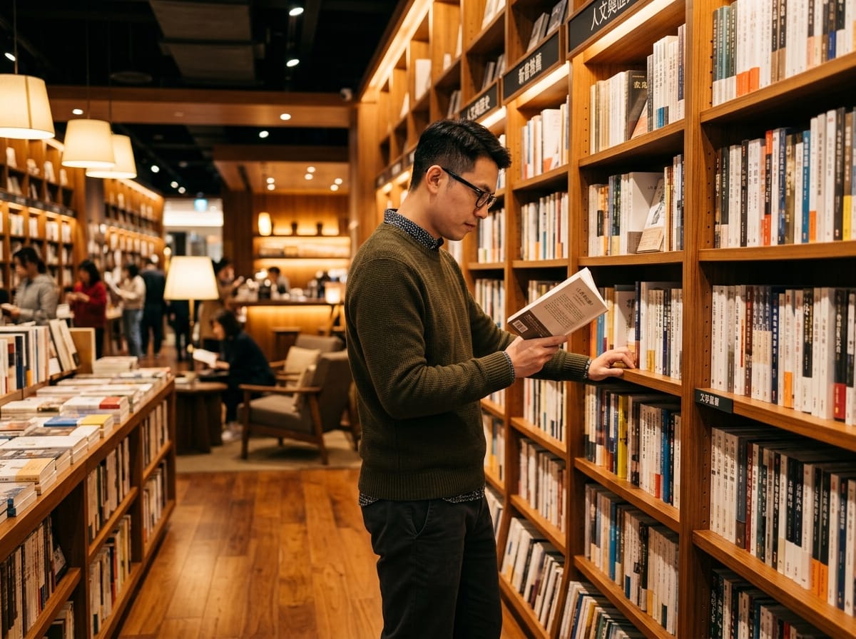 誠品書店溫暖燈光與木質陳列的空間設計，創造品牌感官體驗與關聯認同