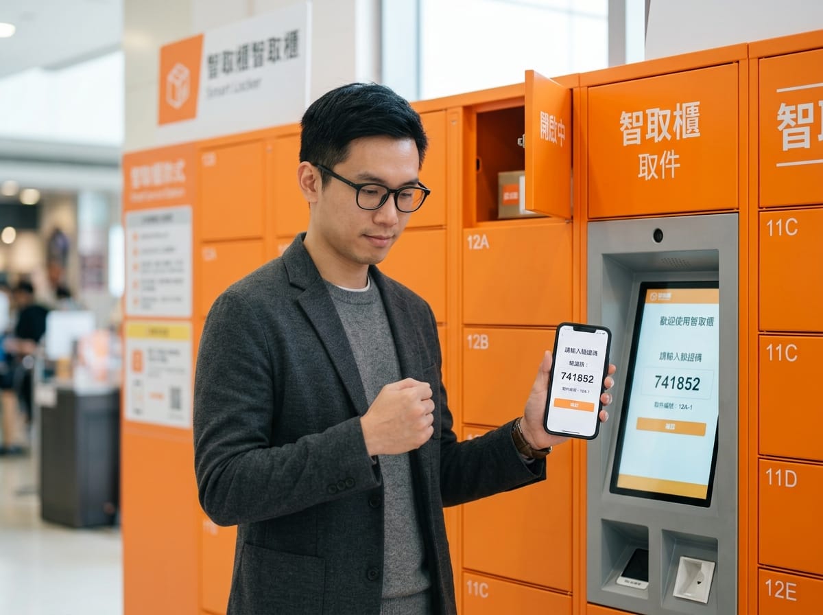消費者在蝦皮智取門市使用自助機取件情境照