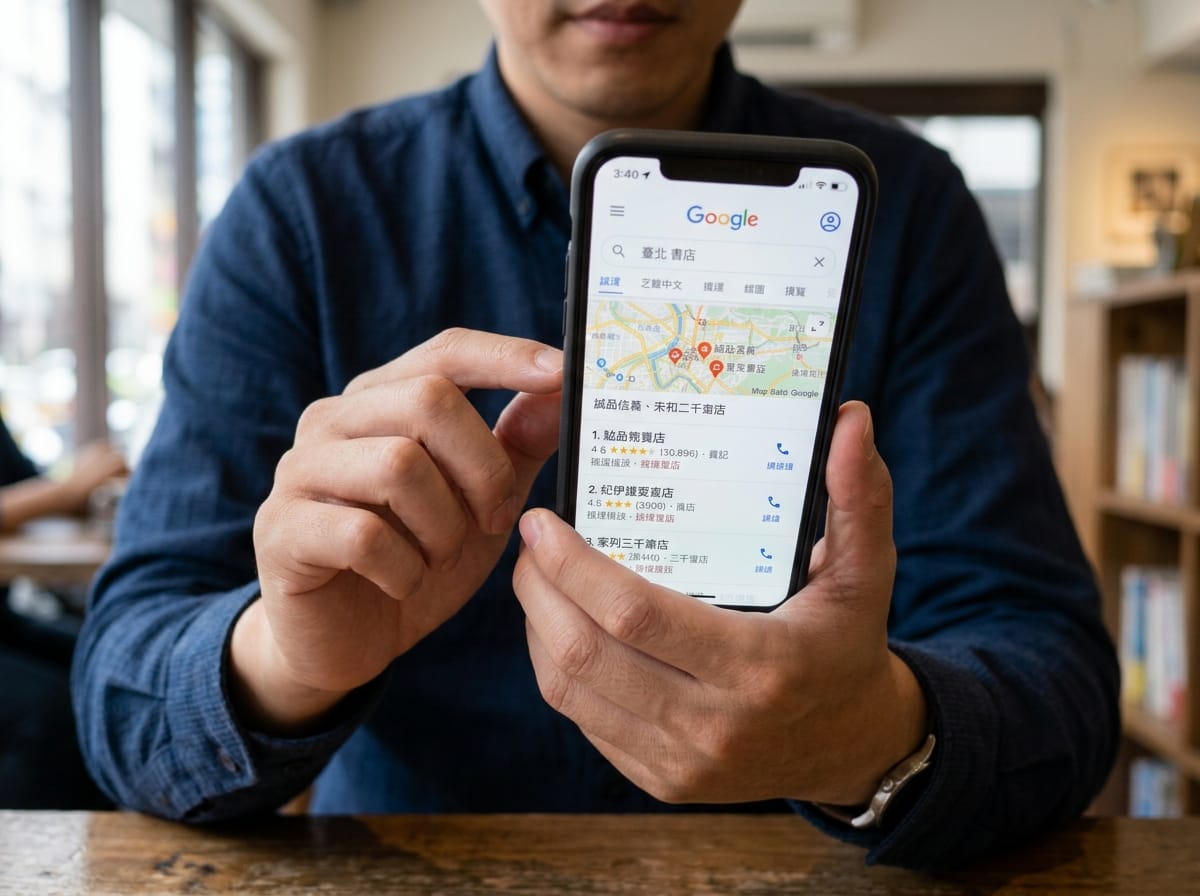 Google搜尋結果本地三小格Local Pack示意圖