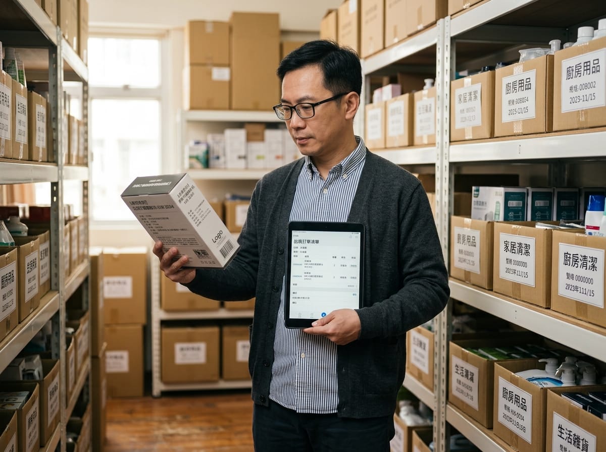 團購經營者親自試用商品並核對訂單清單,把關選品品質