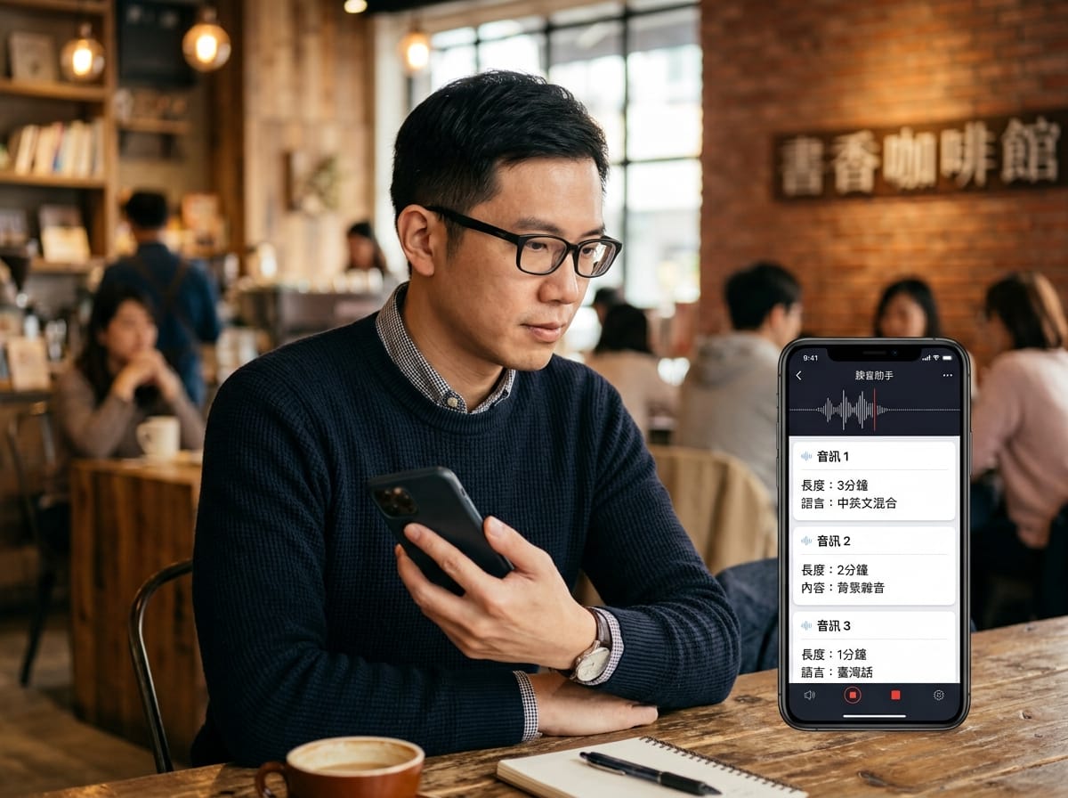 語音轉文字工具試用前需準備的三段測試錄音:中英夾雜、背景噪音、台語段落