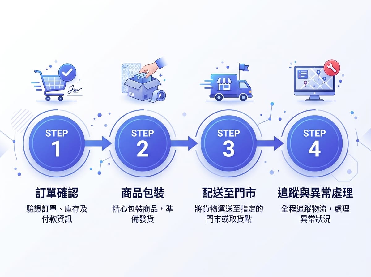 賣貨便寄件流程 STEP1 到 STEP4 四步驟資訊圖