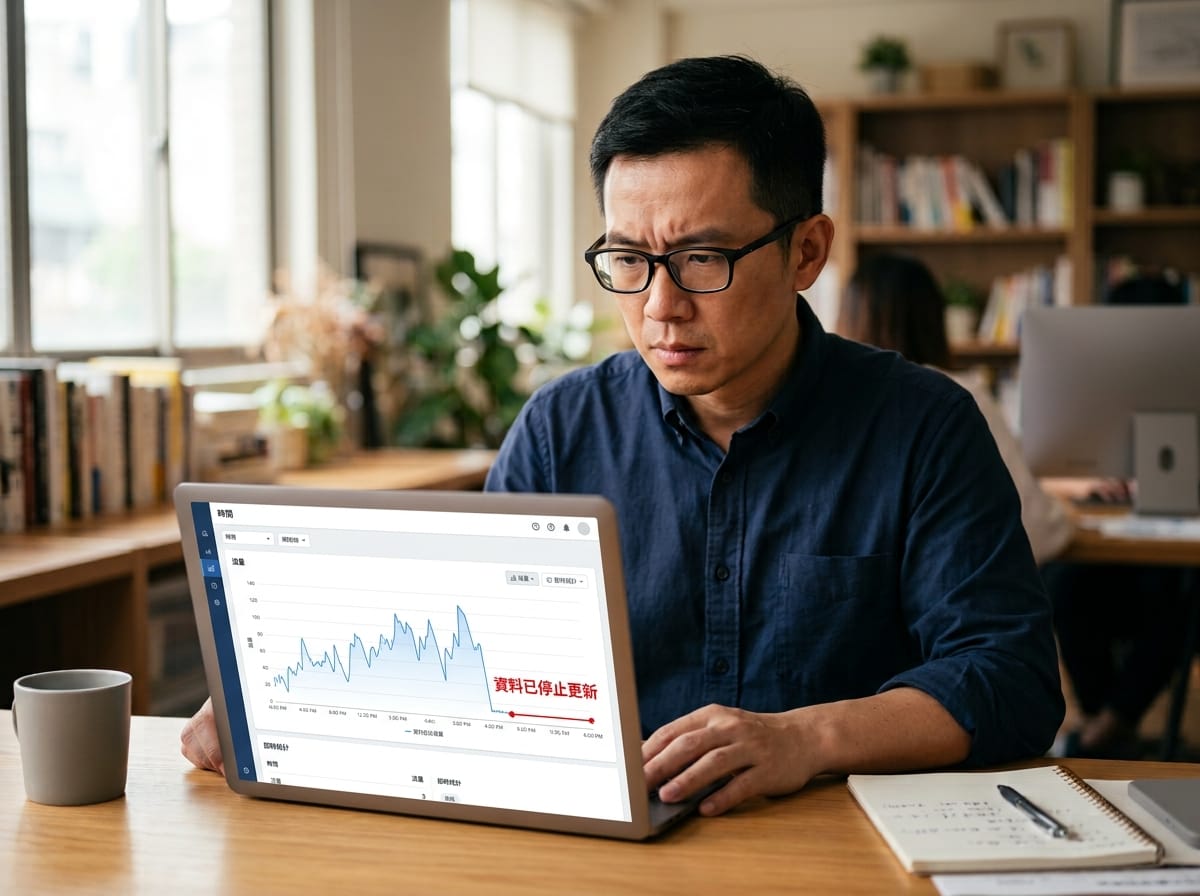 GA3通用版Analytics已停止收集新資料,舊報表畫面凍結示意