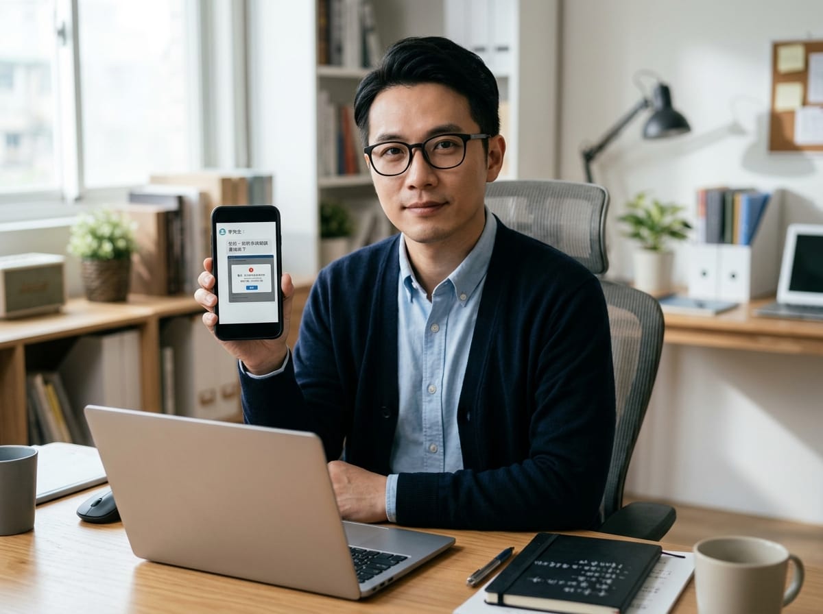 中小企業經營者收到顧客回報網站錯誤截圖,準備排查問題