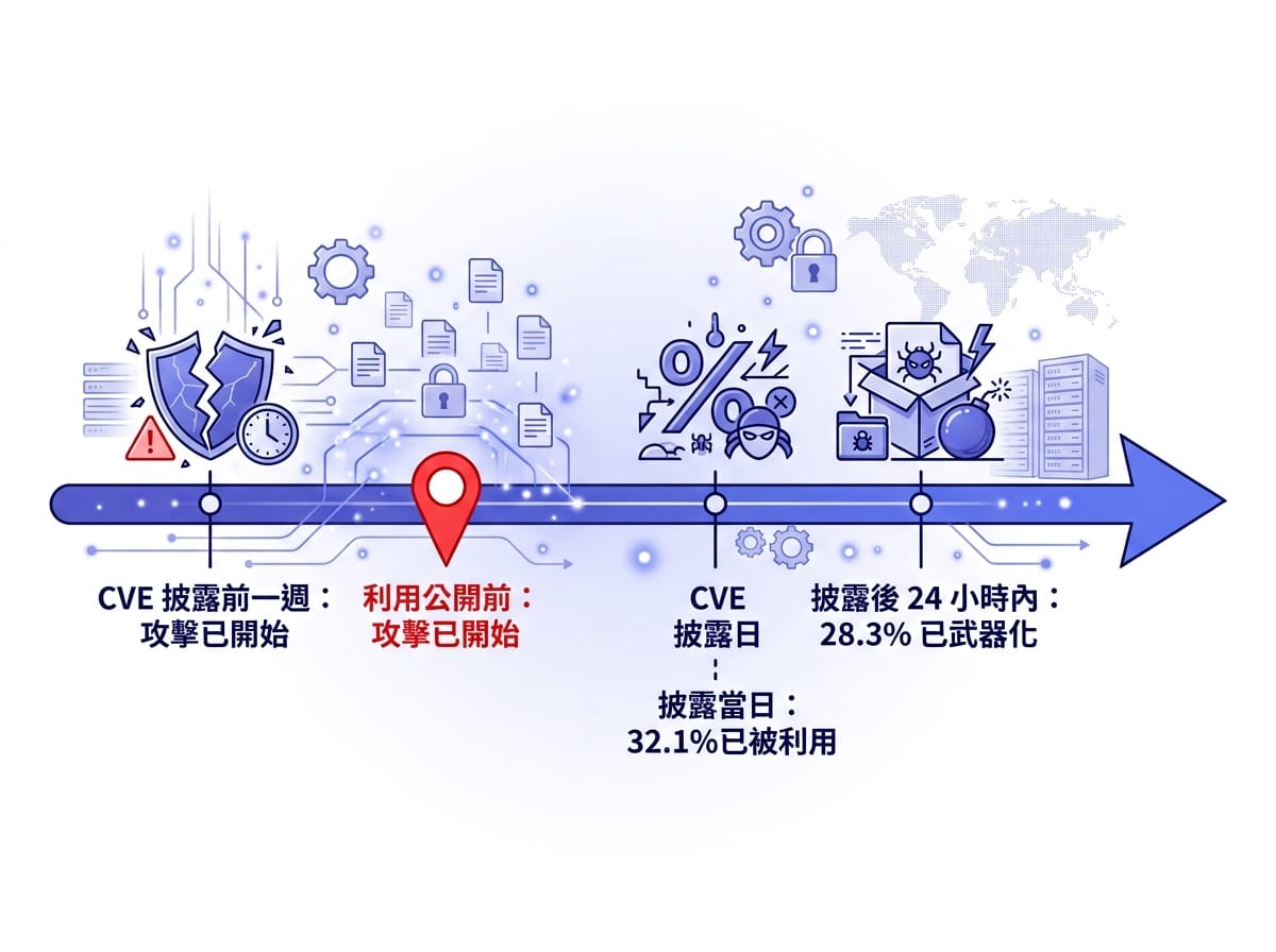 漏洞從公開到被攻擊利用的時間軸統計圖