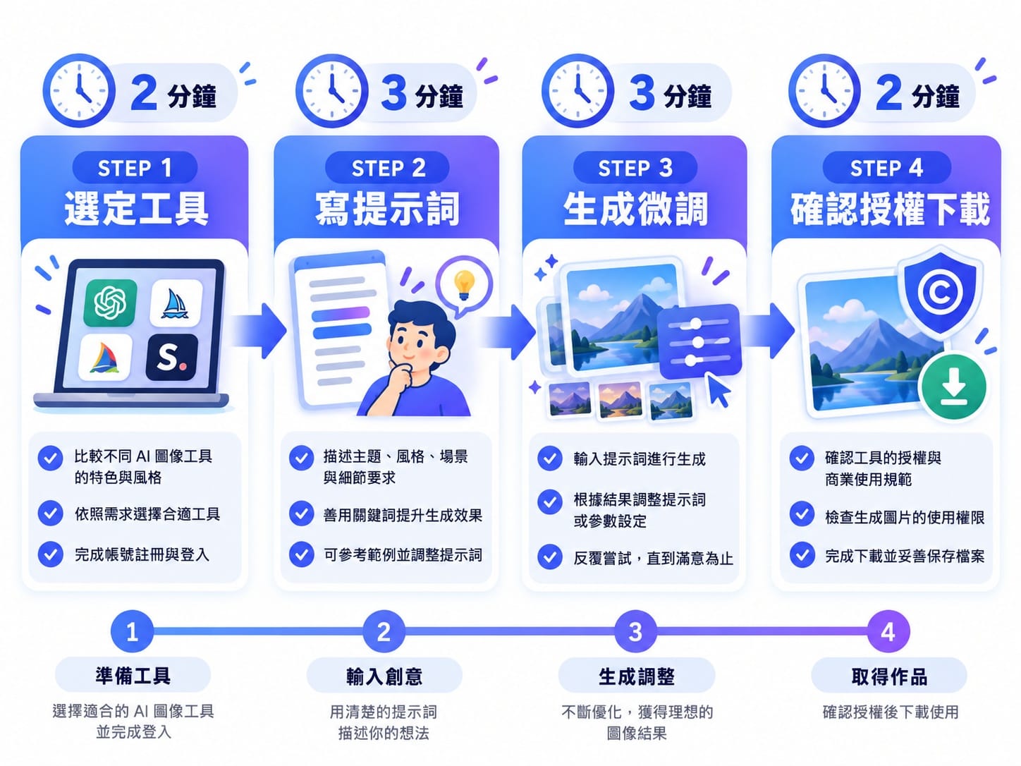 AI繪圖新手10分鐘上手四步驟流程圖