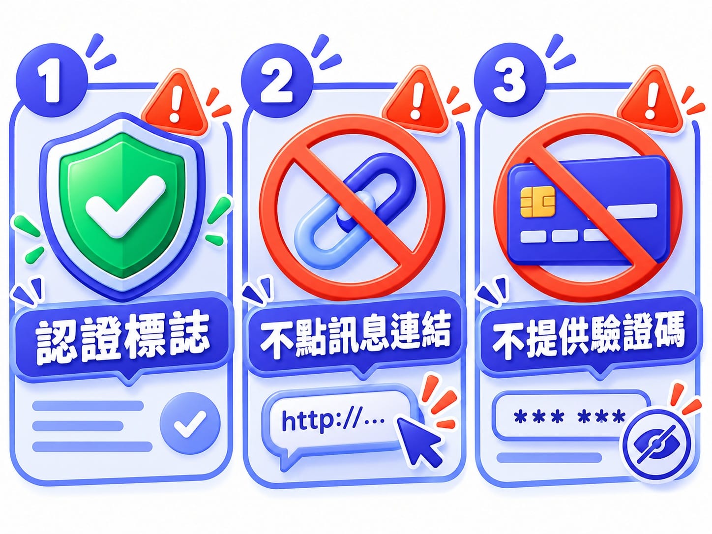 辨識假冒蝦皮客服的三個重點:認證標誌、不點連結、不提供驗證碼