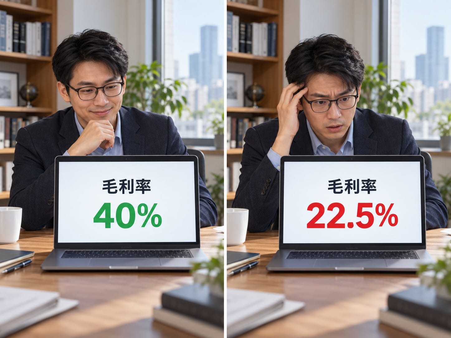 電商賣家案例對照圖,原本以為毛利率 40%,重新計算後實際只有 22.5%