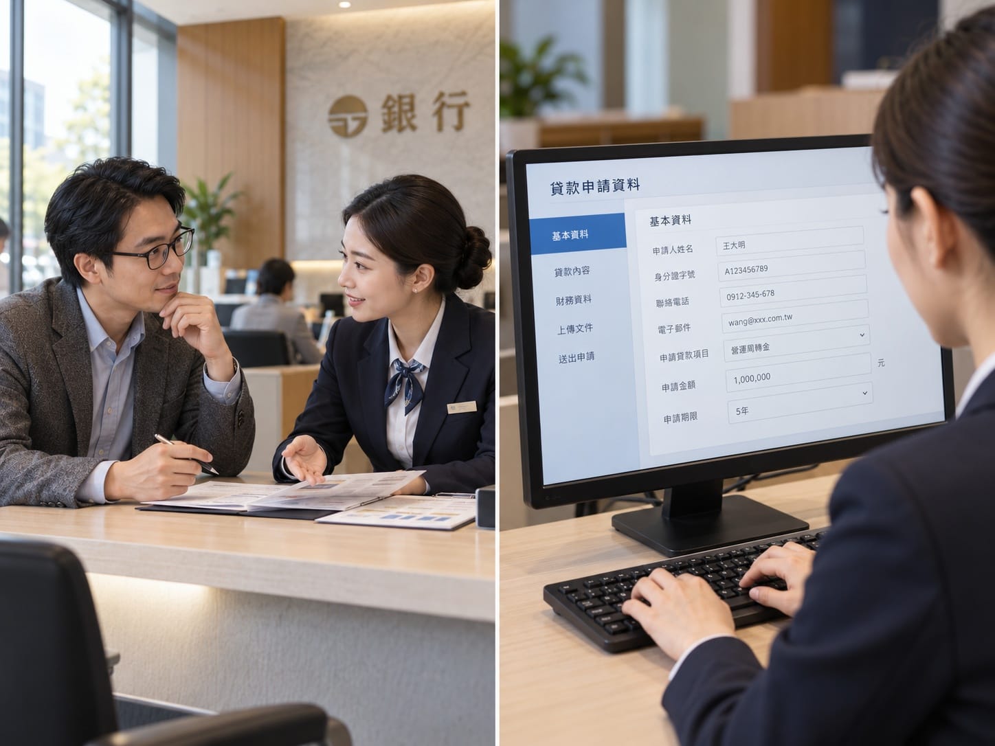 企業主向銀行申請信保基金保證貸款場景